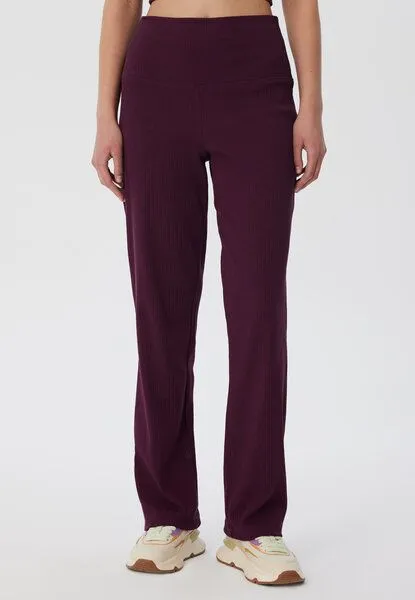 Leela Cotton Leela Cotton Damen Ripp-Hose aus 100% Bio-Baumwolle, Aubergine, – Produktbild 1 von 4