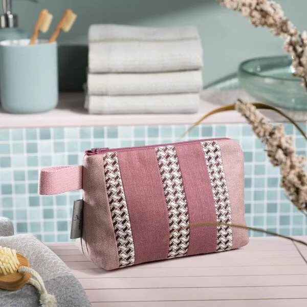 nahtur-design nahtur-design Kosmetiktasche aus 100% Leinen | Kleine Leinentasche, No_14 (blau), – Produktbild 2 von 4