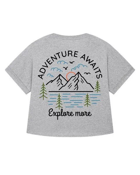 watapparel watapparel Oversize T-Shirt Frauen Adventure awaits, Heather grey, – Produktbild 2 von 2