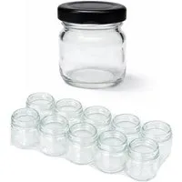 mikken mikken 10 kleine Einmachgläser 40 ml mit Schraubdeckel verschiedene Farben – Produktbild 1 von 1
