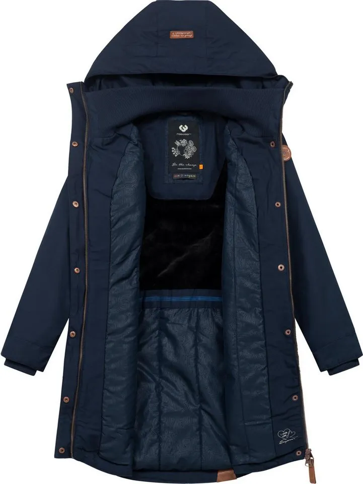 ragwear ragwear Wintermantel Jannisa stylischer Damen Winterparka mit Kapuze, Blau, – Produktbild 1 von 4