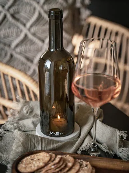 MaBe MaBe Wein WINDLICHT Klassiker - stilvoll & nachhaltig in einem - witzige Geschenkidee, Oliv, – Produktbild 1 von 4
