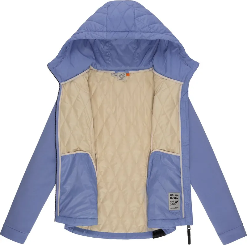 ragwear ragwear Outdoorjacke Lucinda Steppjacke aus modernem Materialmix mit Kapuze, Blau, – Produktbild 1 von 5