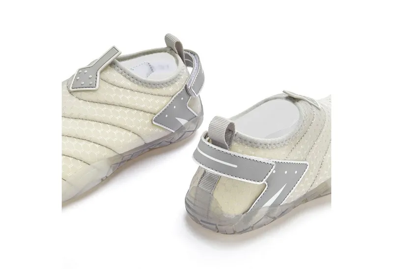 VENICE BEACH VENICE BEACH Badelatsche, Badeschuhe, Badeschlappe, Barfußschuh, leichter Slipper Aquaschuh Wasserschuh schnelltrocknend mit flexibler Sohle Unisex VEGAN, Grau|weiß, – Produktbild 5 von 5