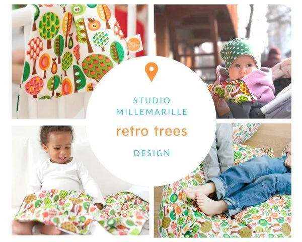 Millemarille Millemarille Spucktuch antibakteriell Bambussfrottee, Retro trees, – Produktbild 4 von 4