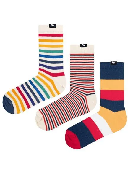 Natural Vibes Natural Vibes Bunte Socken Bio GOTS | Herren Damen Socken | Stripes, 3 pack, – Produktbild 1 von 4