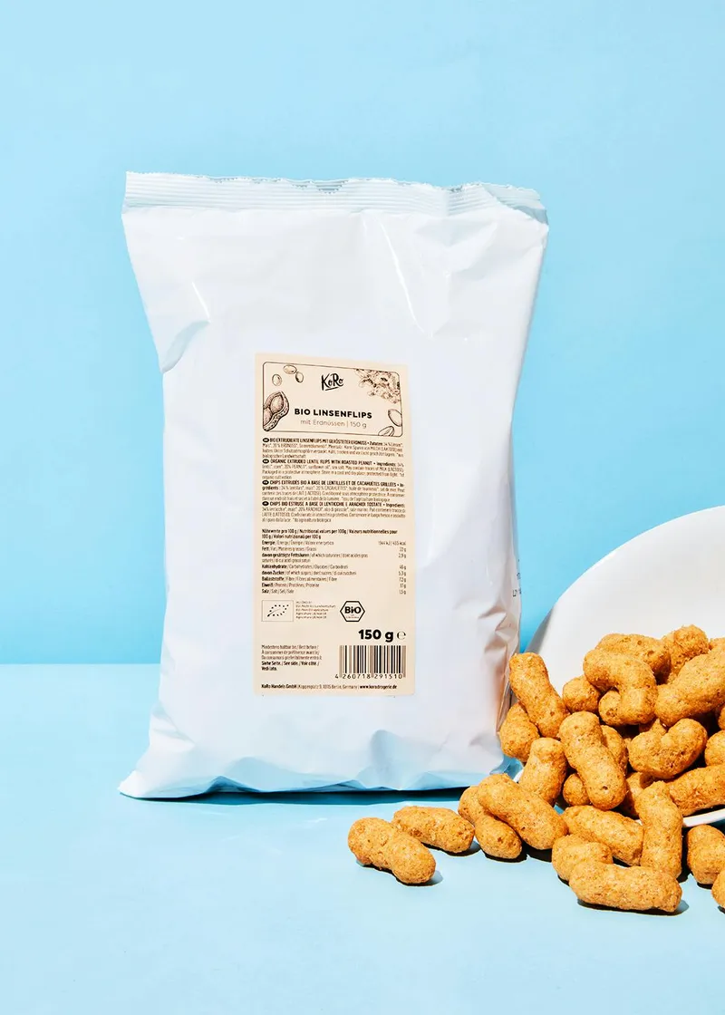 KoRo Bio Linsenflips mit Erdnüssen | 150 g – Produktbild 1 von 5