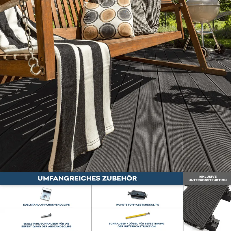 Home Deluxe Home Deluxe WPC Holzfliesen Anthrazit – Produktbild 1 von 1