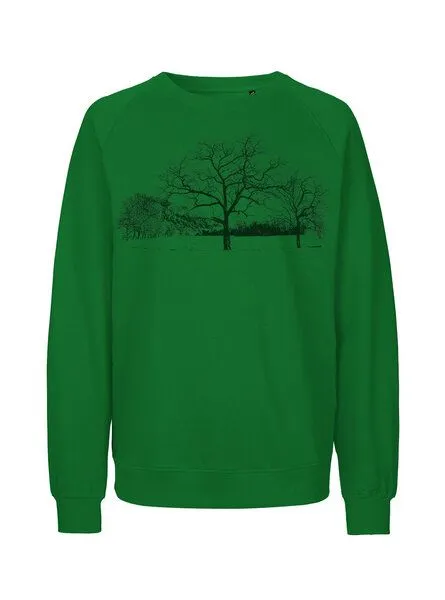 Peaces.bio - handbedruckte Biomode Peaces.bio - handbedruckte Biomode Sweatshirt Landscape Unisex, Grün, – Produktbild 1 von 2
