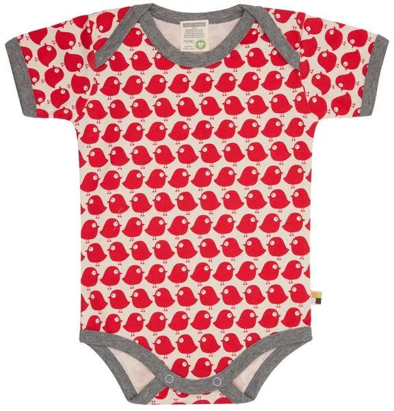 loud + proud loud + proud Babys & Kinder, Body Kurzarm, GOTS-zertifiziert, Tomato (rot), – Produktbild 1 von 2