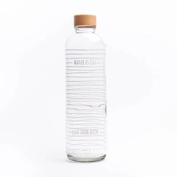Carry Bottles Carry Bottles Glastrinkflasche 1.0l, Water is life, – Produktbild 1 von 4