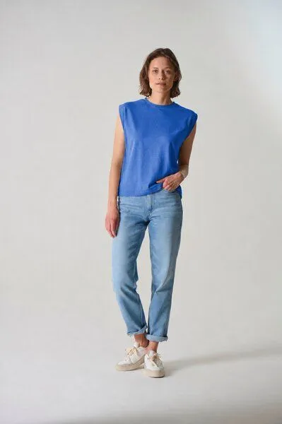 HempAge HempAge Damen ärmelloses T-Shirt Hanf/Biobaumwolle, Royal(blau), – Produktbild 2 von 4