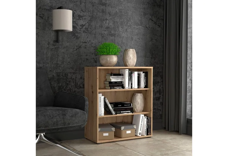 FORTE Regal Tempra, Mehrzweckregal breit, Höhe 111,1cm, 2 Ablageböden, Breite 73,7 cm, Beige, – Produktbild 4 von 8