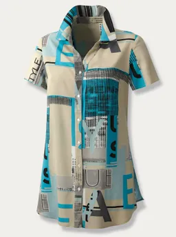 Witt Longbluse türkis-sand-bedruckt – Produktbild 1 von 1