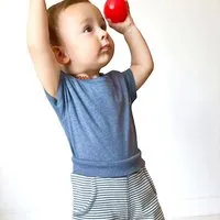 OrganicEra Baby S/S T-shirt 'OrganicEra' aus Bio-Baumwolle, Indigo melange (blau), – Produktbild 1 von 1