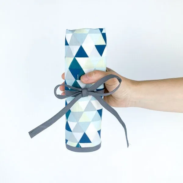 ever&again ever&again Besteckrolle, Utensil Roll, Bestecktasche, Blue triangle, – Produktbild 3 von 3