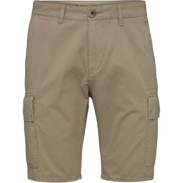 KnowledgeCotton Apparel KnowledgeCotton Apparel Cargo Shorts - Light Feather Gray, Beige, – Produktbild 1 von 4