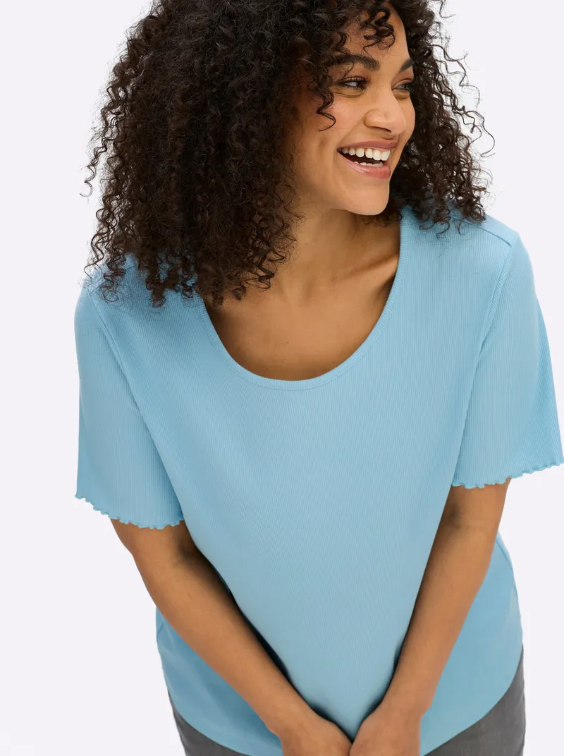 sheego Rippshirt aqua, Aqua, – Produktbild 2 von 2
