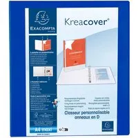 10 Exacompta Ringbücher "Kreacover", DIN A4 Maxi, 2 Ringe 40 mm, RB 64 mm, blau – Produktbild 1 von 1