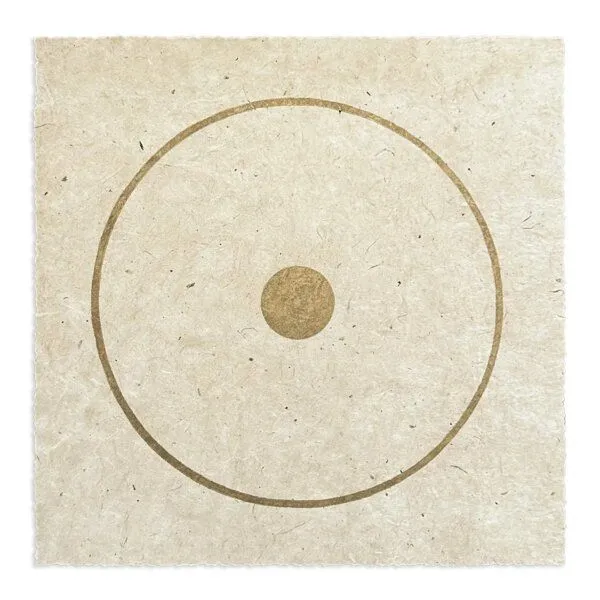Veskor Cassiopeia Veskor Cassiopeia CENTRAL ORBIT Linoldruck | 22 × 22 cm | Gold auf Rosenholz – Produktbild 1 von 4