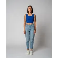 GORG GORG Damen Geripptes Cropped Top aus Bio-Baumwolle & TENCEL Modal, Kobaltblau, – Produktbild 1 von 1