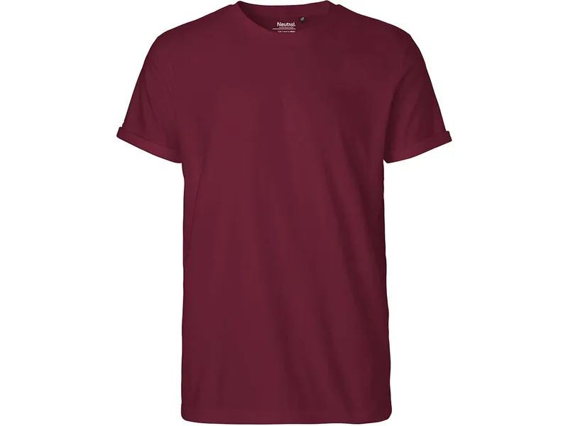 Neutral Neutral Bio-Herren-T-Shirt mit Roll-Up-Ärmeln, bordeaux, Gr. XXL – Produktbild 1 von 1