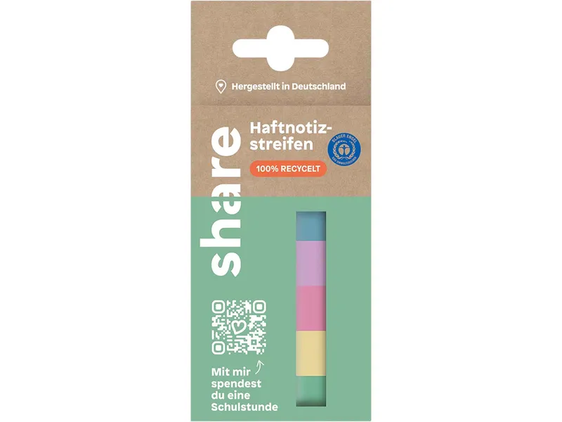 Share share Haftstreifen 50 x 15 mm, 5 x 40 Streifen, farbig sortiert – Produktbild 1 von 1