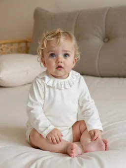 Vertbaudet Baby Langarm-Body mit besticktem Kragen personalisierbar – Produktbild 1 von 1