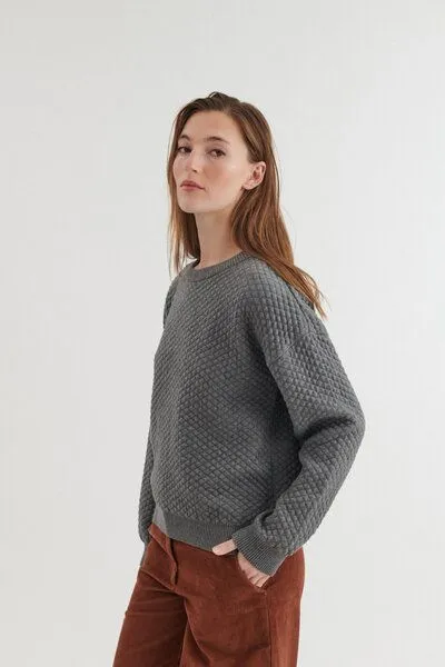 Basic Apparel Basic Apparel Lis Pullover aus Bio-Baumwolle, Grau (light-grey-melange), – Produktbild 2 von 4