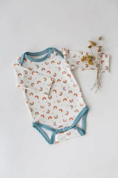 NoniKids Berlin Langarm Baby Body *Regenbogen* Bio Baumwolle | NoniKids Berlin – Produktbild 3 von 3