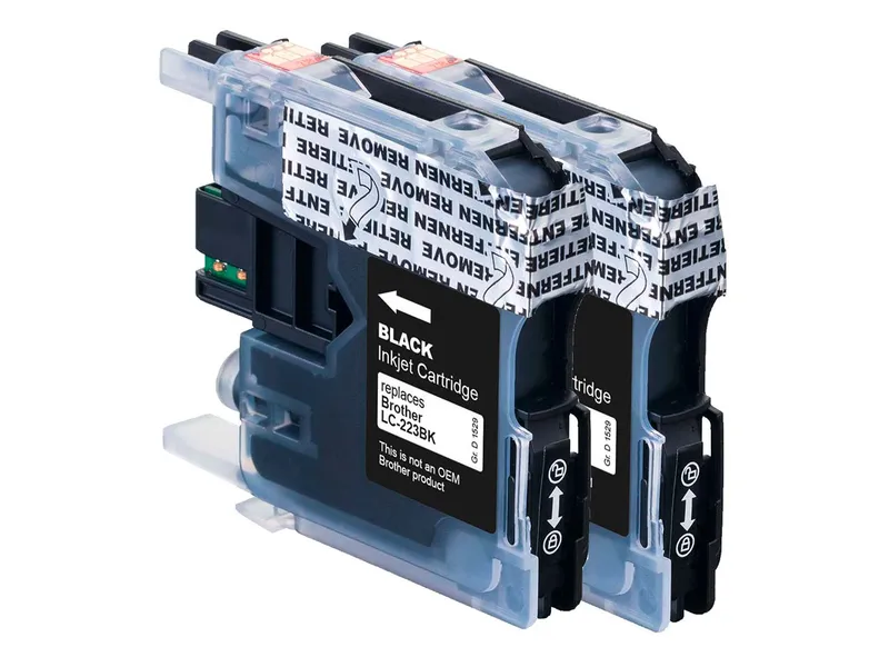 Memo memo Doppelpack Tintenpatronen ersetzt Brother LC-223BK schwarz – Produktbild 1 von 1