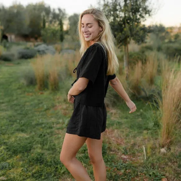 NORDLICHT NORDLICHT Jacquard Shorts Eira, Schwarz, – Produktbild 3 von 4