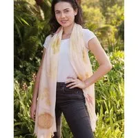 Sundara Sundara Schal aus 100% Bio-Baumwolle – ECO PRINT, Hellrosa, – Produktbild 1 von 1