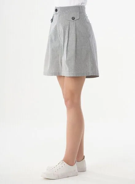ORGANICATION ORGANICATION Shorts aus Bio-Baumwolle mit Streifenmuster, Shadow/off white, – Produktbild 5 von 5