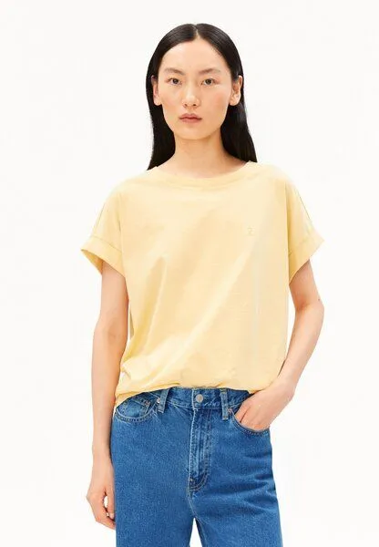 ARMEDANGELS ARMEDANGELS IDAARA Damen T-Shirt aus Bio-Baumwolle, Golden hay, – Produktbild 1 von 4