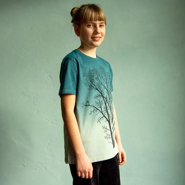 Cmig Cmig Kinder T-shirt Erle mit Elster, Blauer farbverlauf, – Produktbild 3 von 3