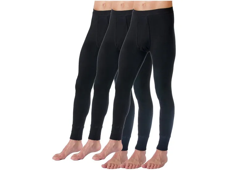 HERMKO Lange Unterhose 3540 (Pack, 3er) Bio-Baumwolle mit Eingriff Weichbund basic hergestellt in EU, Schwarz, – Produktbild 1 von 2