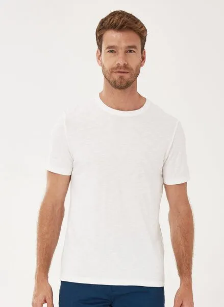 ORGANICATION ORGANICATION Basic T-Shirt aus Bio-Baumwolle, Off white, – Produktbild 1 von 4