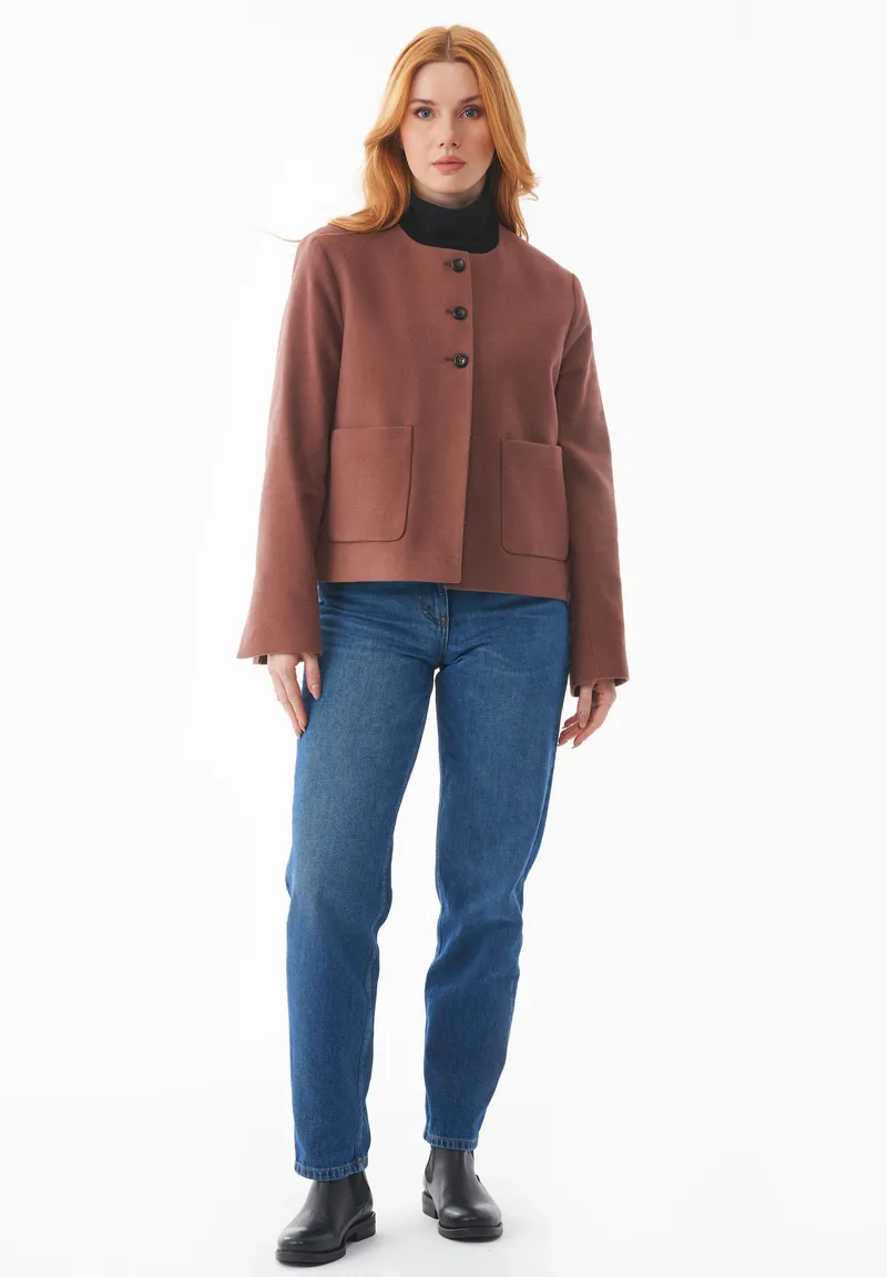 ORGANICATION ORGANICATION Damen vegan Jacke Kakaobraun, Braun, – Produktbild 1 von 2