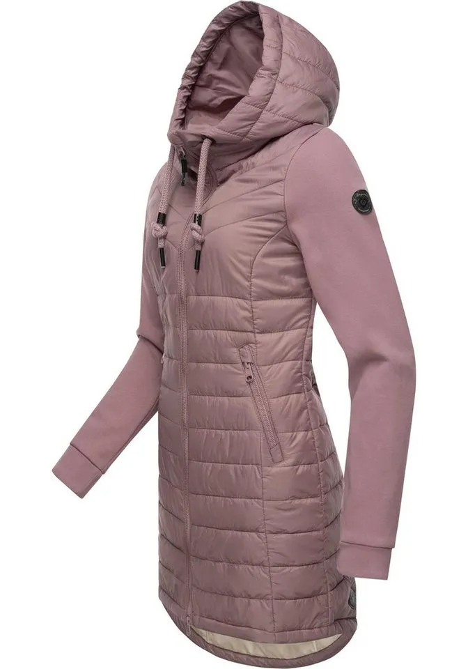 ragwear ragwear Steppmantel Lucinda Long Mantel aus modernem Materialmix mit Kapuze, Lila, – Produktbild 2 von 4