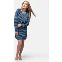 greenjama greenjama Damen Sleepshirt Ringel, GOTS-zertifiziert, Ultramarin (blau), – Produktbild 1 von 1