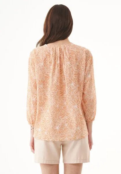ORGANICATION ORGANICATION Bluse aus Bio-Baumwolle, Natur(indian tan flower), – Produktbild 4 von 4