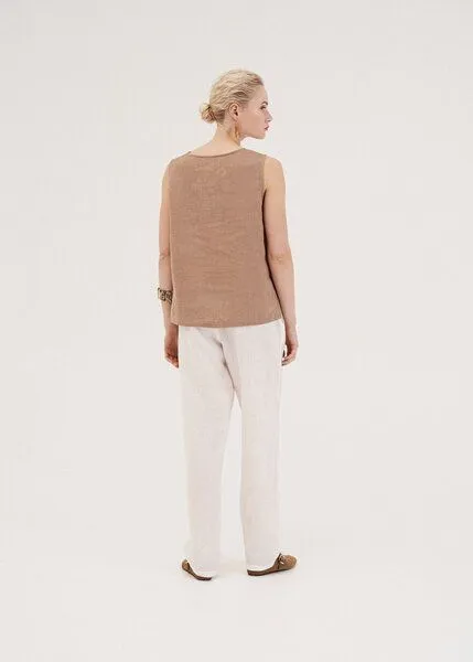 AmourLinen AmourLinen Klassisches Leinenoberteil COLETTE, Rosy brown (braun), – Produktbild 2 von 4