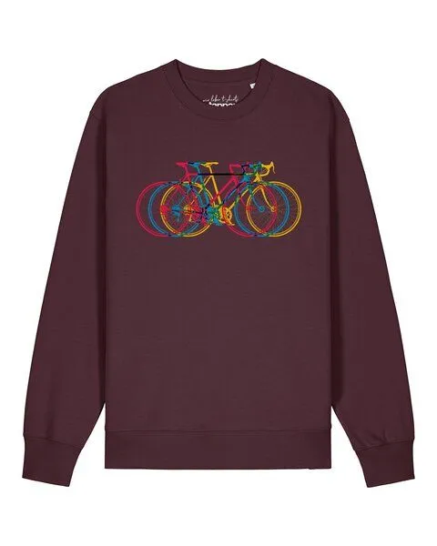 watapparel watapparel Sweatshirt Unisex Fahrräder, Red brown, – Produktbild 1 von 3