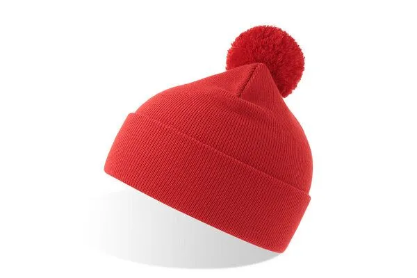 Atlantis Headwear Atlantis Headwear Atlantis Wind Beanie Mütze Bommelmütze 8 Farben, Rot, – Produktbild 2 von 2