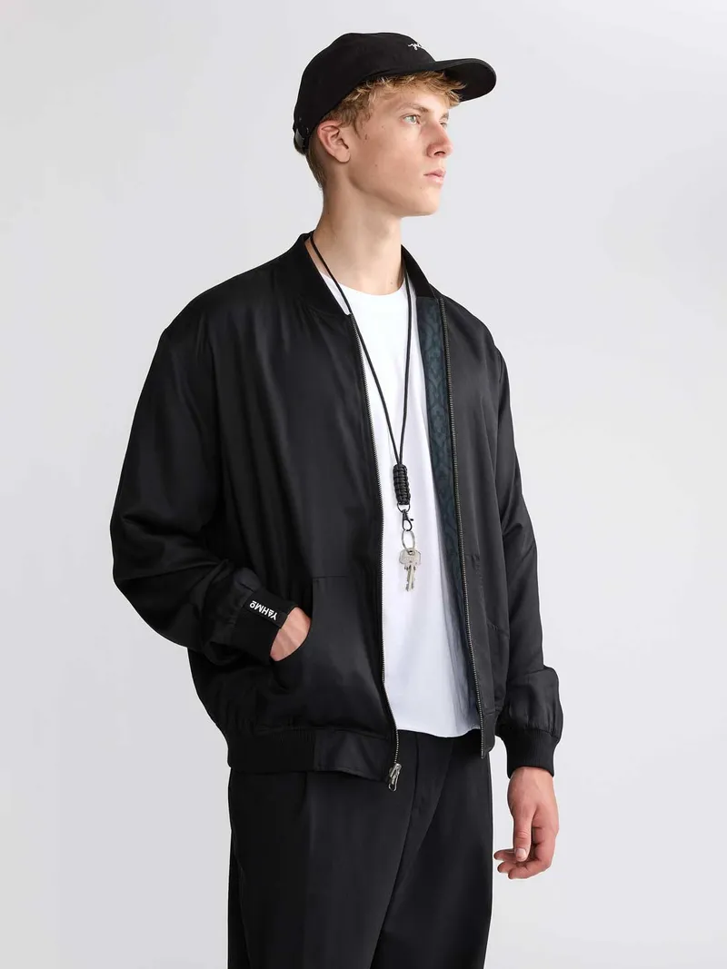 Yahmo Yahmo Herren vegan Jacke Bomber Reversible Laslo Opal/Blue, Schwarz, – Produktbild 1 von 2