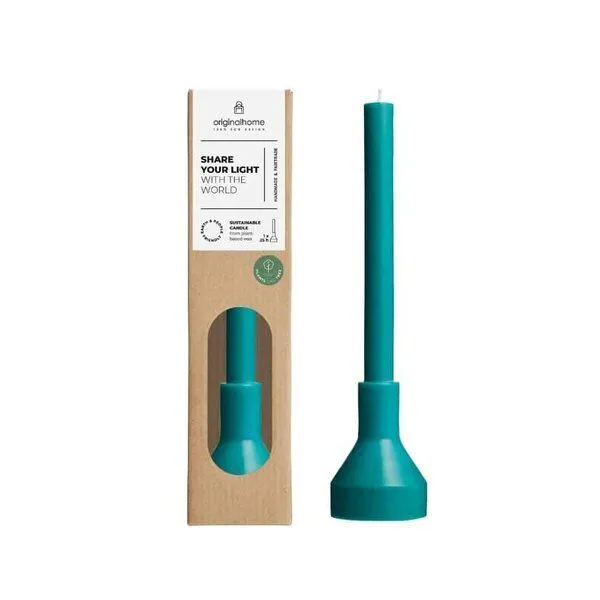 Originalhome Originalhome Natürliche Skulpturale Kerze mit Halter aus Pflanzenwachs, Blau (bright turquoise), – Produktbild 1 von 1