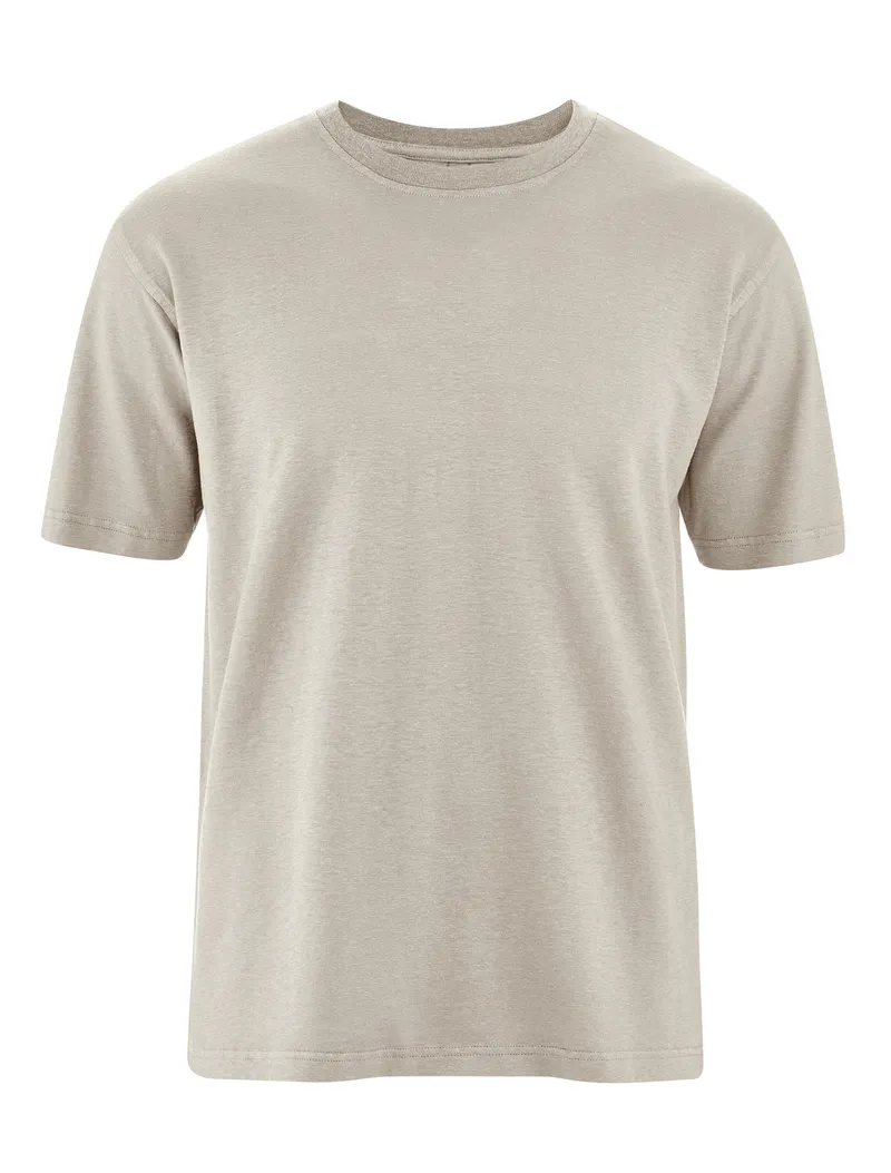 HempAge Hempage Herren vegan T-Shirt Basic Thistle Beige, Blau, – Produktbild 1 von 2
