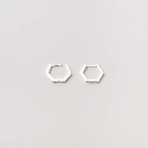 fejn jewelry fejn jewelry Ohrringe 'hexagon huggie', Silber, – Produktbild 1 von 3