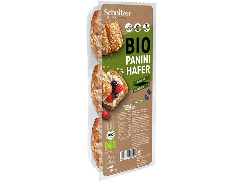 Schnitzer Schnitzer Bio-Brötchen "Panini Hafer", 3er-Pack, glutenfrei, 180 g – Produktbild 1 von 1